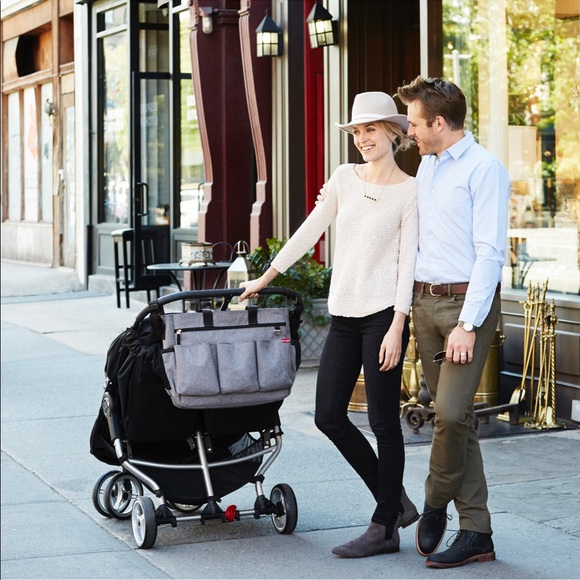 Skiphop HeatherGray Duo Double Signature Diaper Bag - Picture 4 of 9